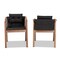 Baxton Studio Marcena Mid-Century Modern Black Imitation Leather Upholstered 2-Piece Wood Dining Chair Set Set of 2 188-11663-ZORO - alternate 2